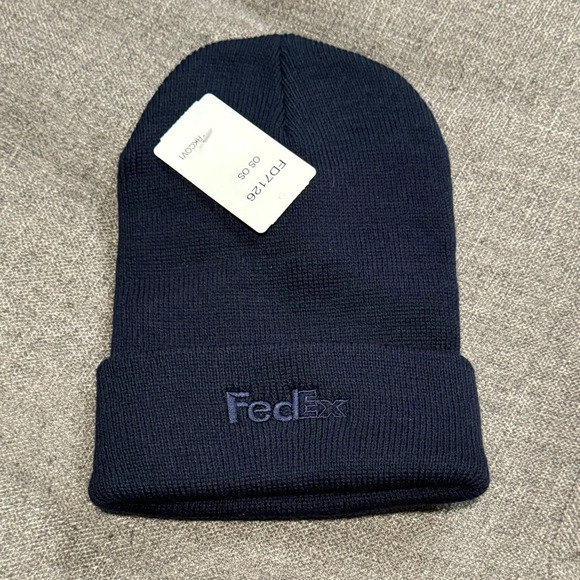 FedEx Navy Blue Beanie Hat - Picture 1 of 1